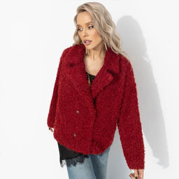 Полупальто из мягкого экомеха, Слишком заметна (красный закат) - Charutti фото 8