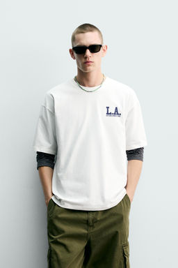 CAMISETA RELAXED FIT ESTAMPADOS LAVADOS / Blanco - Zara фото 2