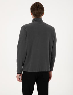Antrasit Regular Fit Yar_m Fermuarl_ Polar Sweatshirt - Pierre cardin фото 5