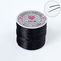 Нить силиконовая (резинка) d=0.6-0.8мм, L=50м, цвет чёрный - Queen fair фото 2