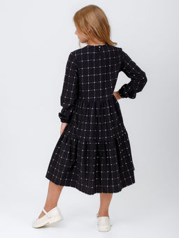 Платье Роза в клетку,цвет т.Синий(Клетка-Точка),78%х/б,16%пэ,6%л - 5+ фото 2