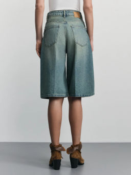 Джинсовые шорты бермуды со стрелками / Zarina  фото 5