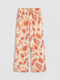 Beli Lastikli Desenli K?z ?ocuk Pantolon