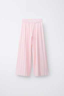 PANTAL?N WIDE LEG PLISADO / Rosa