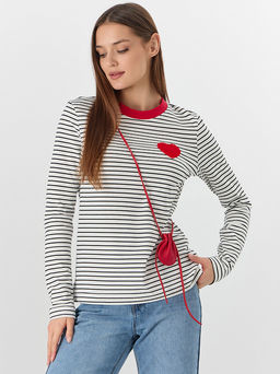 Джемпер женский в бело-черную полоску - Mark formelle фото 14