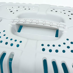 Переноска для животных пластиковая 47 х 30 х 35 см, вес до 9 кг, синяя - Пижон фото 10