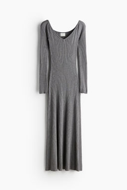 Vestido off-the-shoulder en punto de canale - H&m фото 6
