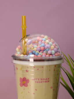 Тамблер iLikeGift "Kitty boat", yellow (450 мл)