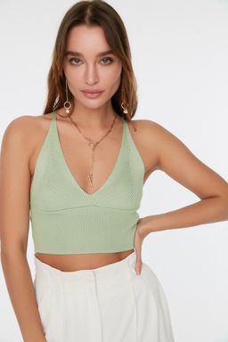 Mint Super Crop S?rt Detayl? Ince Bluz TWOSS22BZ0760