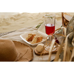 Цена за 100 шт. Ланч - бокс одноразовый, 24.7×20.6×7 см, 1 секция, полистирол, белый