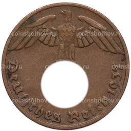 Монета 1 рейхспфенниг 1937 года A Германия