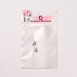 Замок - карабин посеребренее, (набор 2 шт.) 9×6 мм, кольцо