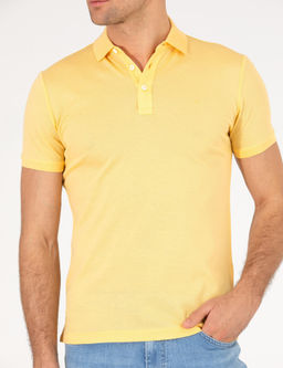 Светло-желтая облегающая базовая футболка - Cacharel фото 6