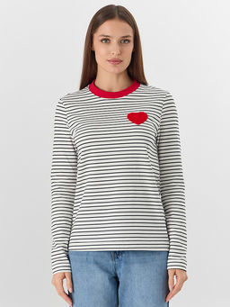 Джемпер женский в бело-черную полоску - Mark formelle фото 8