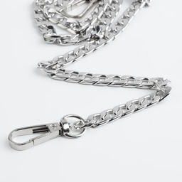 Цена за 2 шт. Цепочка для сумки, с карабинами, железная, 12,5 7,5 мм, 60 см, цвет серебряный