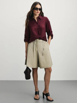 Шорты А-силуэта из хлопка / Zarina  фото 2