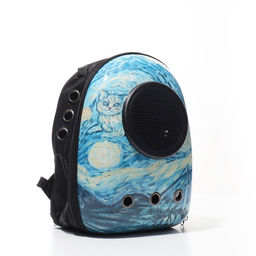 Рюкзак для переноски животных с окном для обзора Волны, 32 х 26 х 44 см - Пижон фото 4