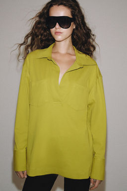 CAMISETA POLO BOLSILLOS / Verde manzana - Zara фото 2