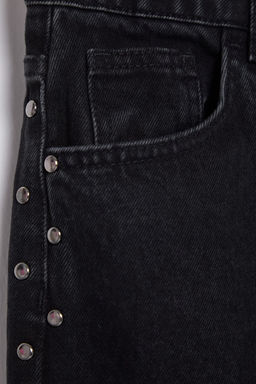 Siyah Trok Detayl? Pacas? Y?rtmacl? Yuksek Bel Wide Leg Jeans TWOSS25JE00015 - Trendyolmilla фото 10