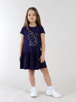 CRB wear / CSKG 64018-41-432 Платье для девочки,темно-синий/Ex.Cherubino