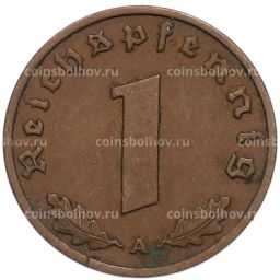 Монета 1 рейхспфенниг 1938 года A Германия