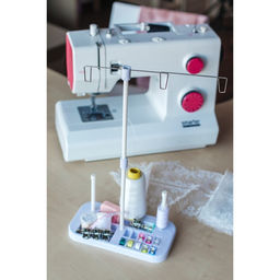 Органайзер-стойка для ниток, на подставке, 20.7×10.8×36.5 см, голубой, белый