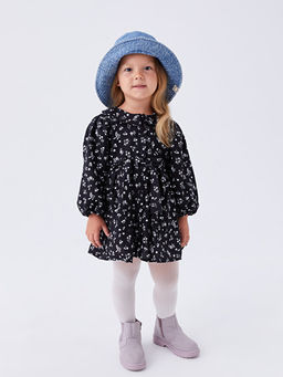 G?mlek Yaka Desenli K?z Bebek Elbise