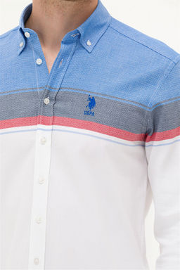 Мужская белая рубашка с длинным рукавом - U.s. polo assn фото 7