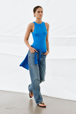 JEANS ZW COLLECTION BOOTCUT TIRO MEDIO / Azul medio - Zara фото 5