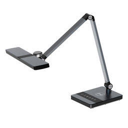 ULM-D110 15W/3000-6500K/DIM BLACK Светильник настольный светодиодный с беспроводной зарядкой телефонов. Сенсорный выключатель. Диммер. Черный. TM Uniel