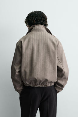 HERRINGBONE TEXTURED CROPPED FIT JACKET - Zara фото 11