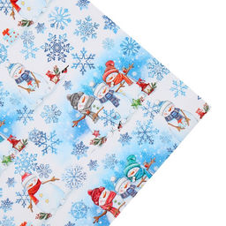 Цена за 10 шт. Бумага упаковочная глянцевая Снеговички, 70 100 см - Дарите счастье фото 6