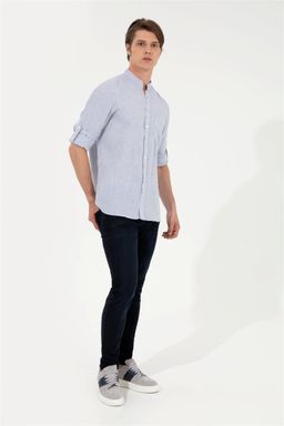 Мужская голубая рубашка с длинным рукавом - U.s. polo assn фото 4