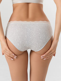 Цена за 2 штуки! Трусы слипы женские серые с принтом в сердечко - Mark formelle фото 4