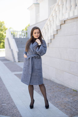 Пальто женское демисезонное 20905 (беж./клетка) - Kankan фото 51