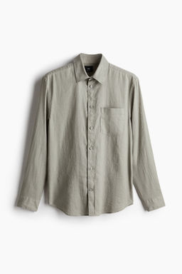 Camisa en mezcla de lino Regular Fit
