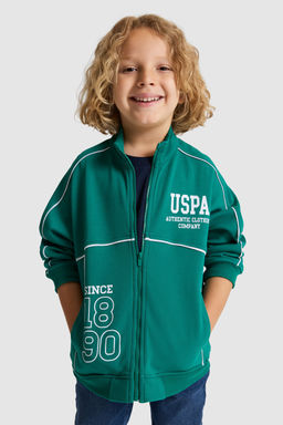 Erkek Гocuk Koyu YeЕil FermuarlД Sweatshirt