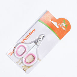 Ножницы-когтерезы с мягкими ручками, отверстие 8 мм, бело-розовые - Пижон фото 6