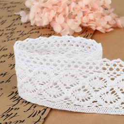 Кружево вязаное, 50 мм, 10±1 м, белое