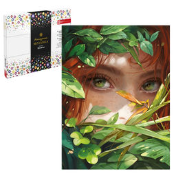 Алмазная мозаика арт. 68630 / 25 ДЕВУШКА В ЛИСТВЕ, размер: 30*40 см, (22 цветов страз, холст на подр