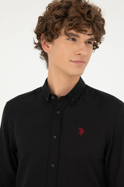 Мужская черная базовая рубашка с длинным рукавом - U.s. polo assn фото 8