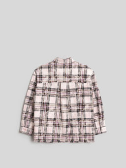 ACOOLA / Блузка детская для девочек Pireynik розовая клетка  фото 2