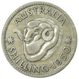 Монета 1 шиллинг 1950 года Австралия