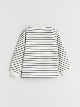 Bisiklet Yaka ?izgili Erkek ?ocuk Sweatshirt
