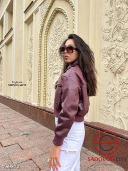 Женская куртка кожаная осенняя - Bruno фото 4