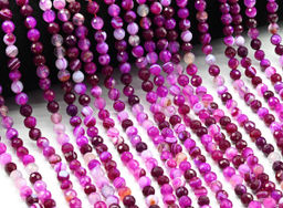 Бусины из агата тонированного шарик гр.6мм цв.фуксия, 37см, 63 бусины Радуга камня