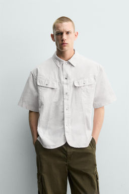 SOBRECAMISA LAVADA BOXY FIT / Blanco roto