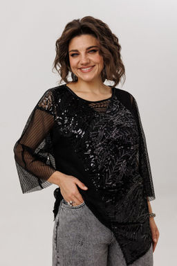 Блуза ANELLI 1781 черный авантюрин  фото 9