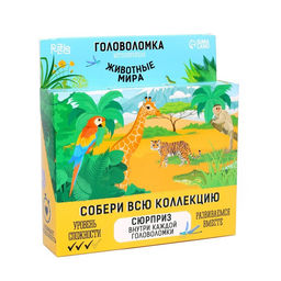 Головоломка металлическая «Животные мира», в шоубоксе