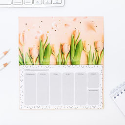 Планер с отрывными листами, 50 л. 17?9 см С 8 Марта тюльпаны